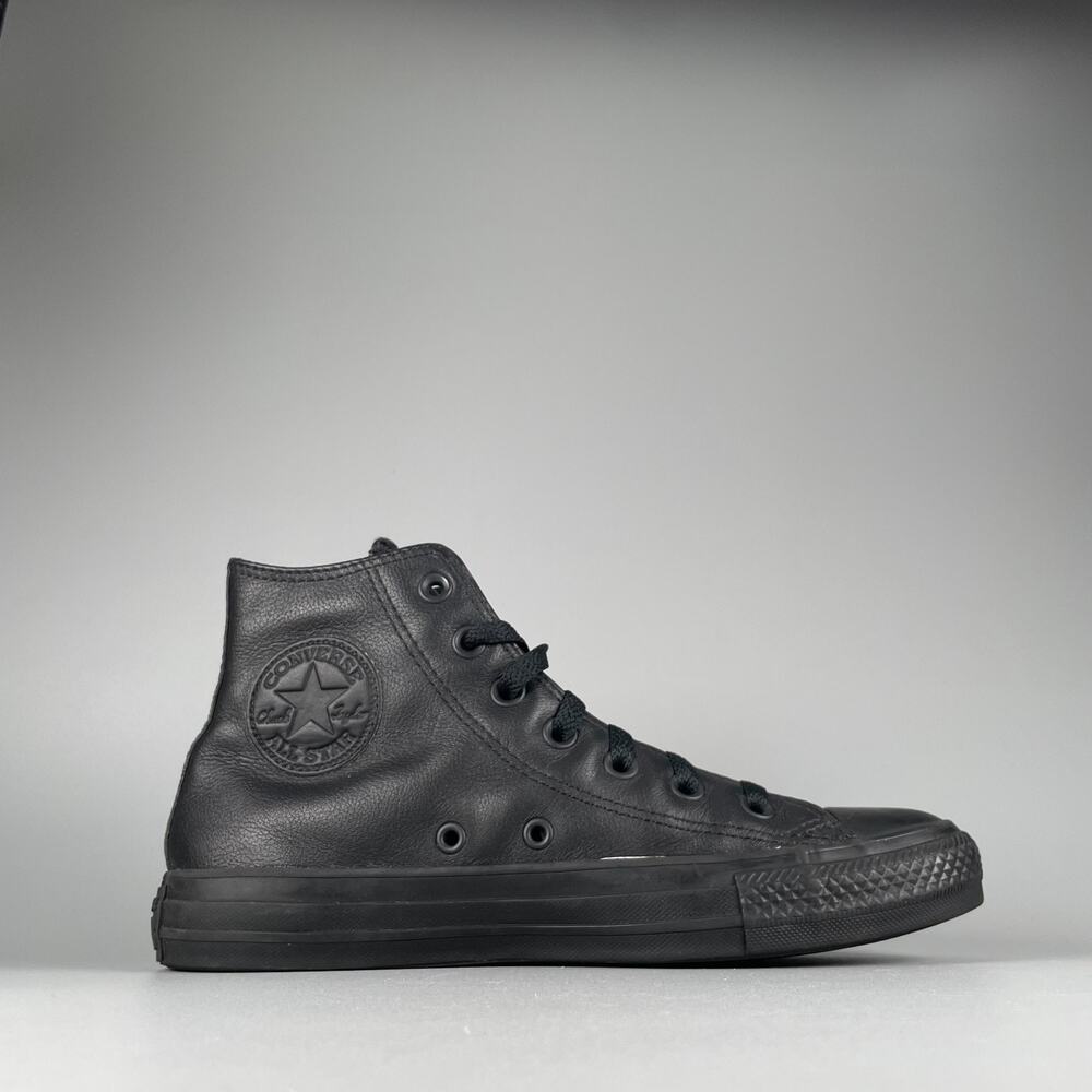Men's 5.5 Women's 7.5 Converse Chuck Taylor All Star Black Leather High Top GUC - Picture 5 of 9